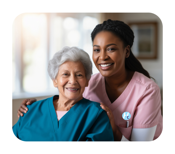 Nurse with old patient